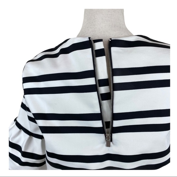 NWT. Zara White Striped Crop Top/Blouse. Size XS. - Picture 6 of 9